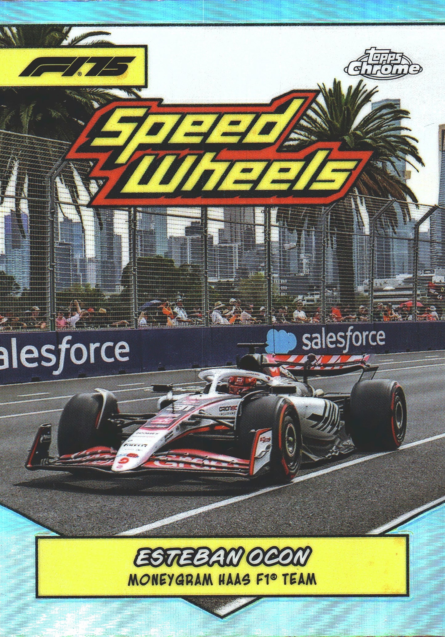 2025 Topps Chrome Formula 1 1975 Speed Wheels Esteban Ocon #75-HF1 Haas