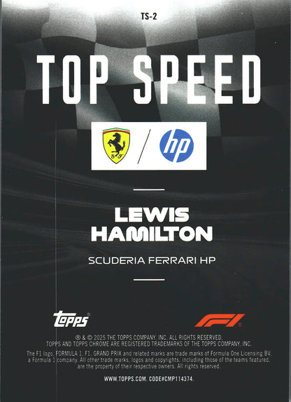 2025 Topps Chrome Formula 1 Top Speed Lewis Hamilton #TS-2 Ferrari