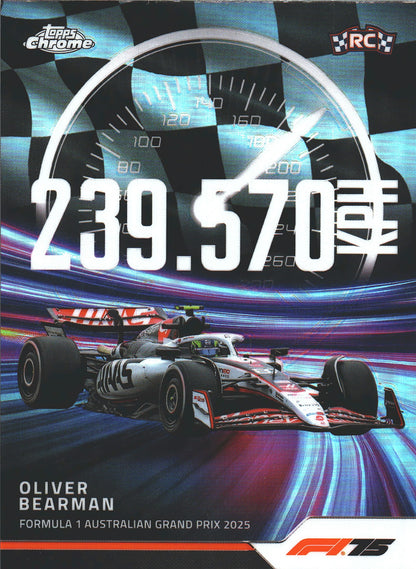 2025 Topps Chrome Formula 1 Top Speed Oliver Bearman #TS-7 Haas