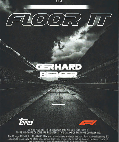 2025 Topps Chrome Formula 1 Floor It Gerhard Berger #FI-3 Ferrari