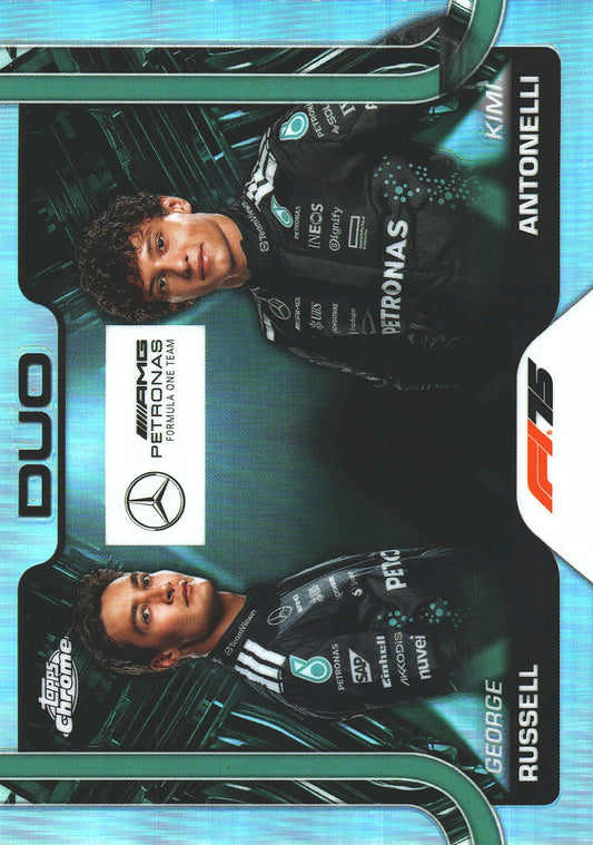 2025 Topps Chrome Formula 1 DUO Refractor George Russell / Kimi Antonelli #167 Mercedes-AMG