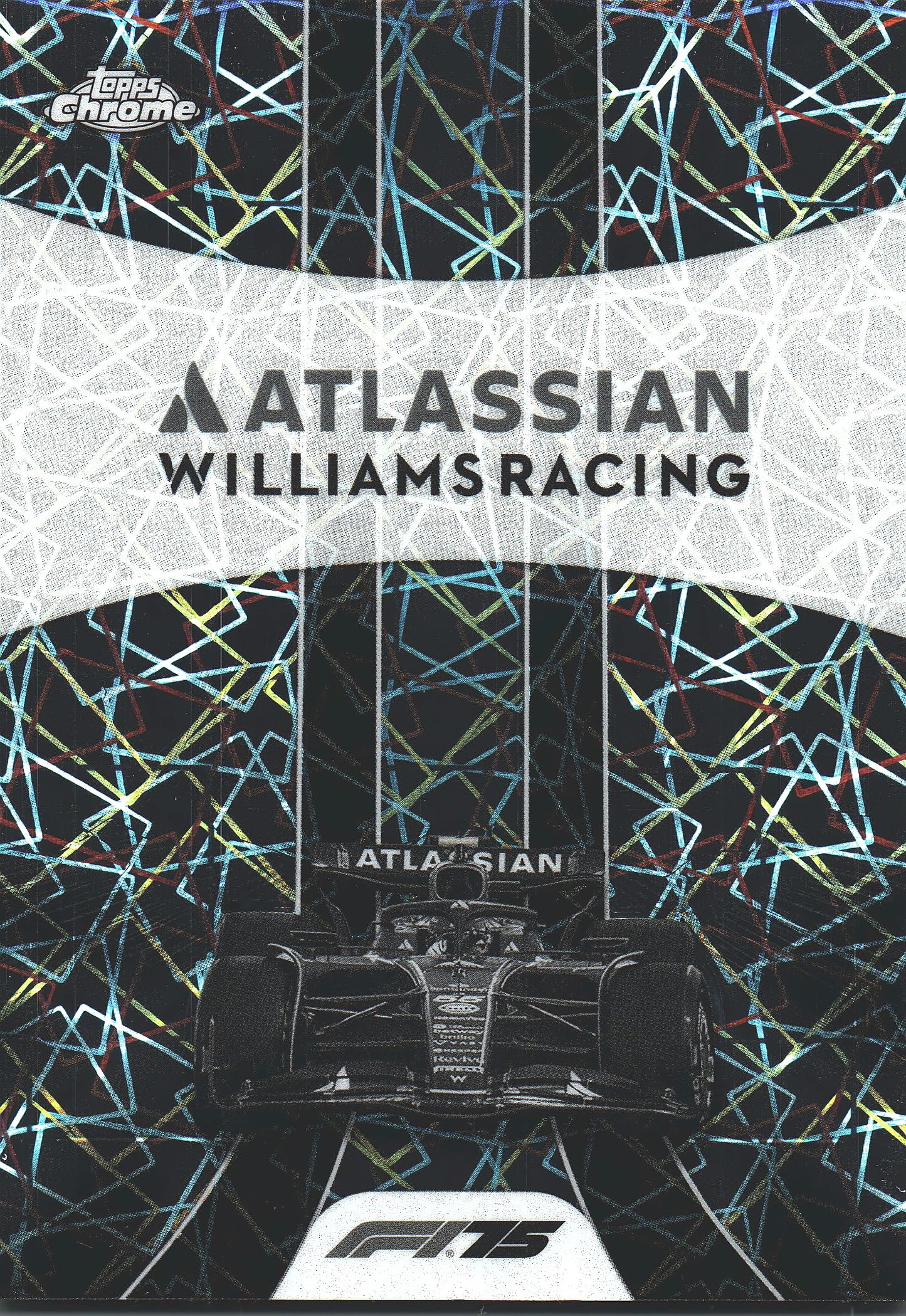2025 Topps Chrome Formula 1 LOGO Black And White Lazer Refractor #182 Atlassian Williams Racing