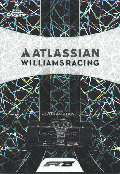 2025 Topps Chrome Formula 1 LOGO Black And White Lazer Refractor #182 Atlassian Williams Racing