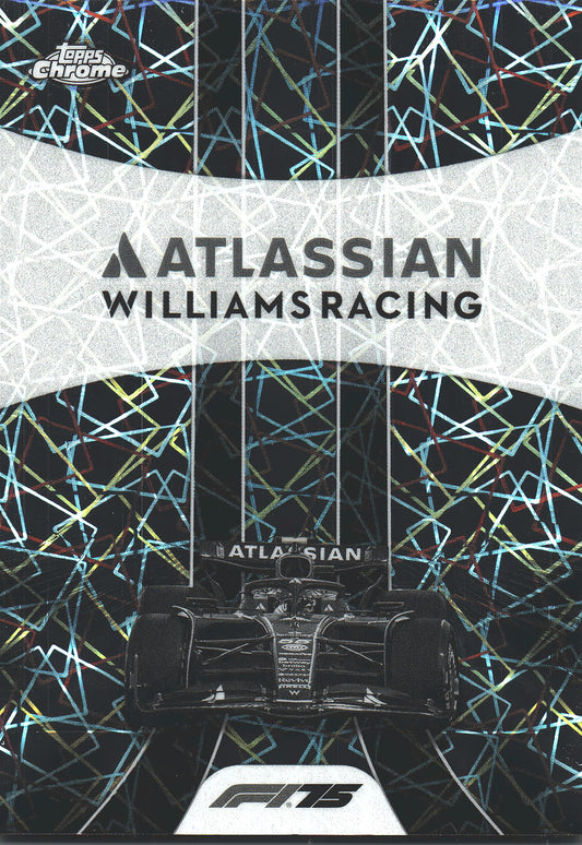 2025 Topps Chrome Formula 1 LOGO Black And White Lazer Refractor #182 Atlassian Williams Racing