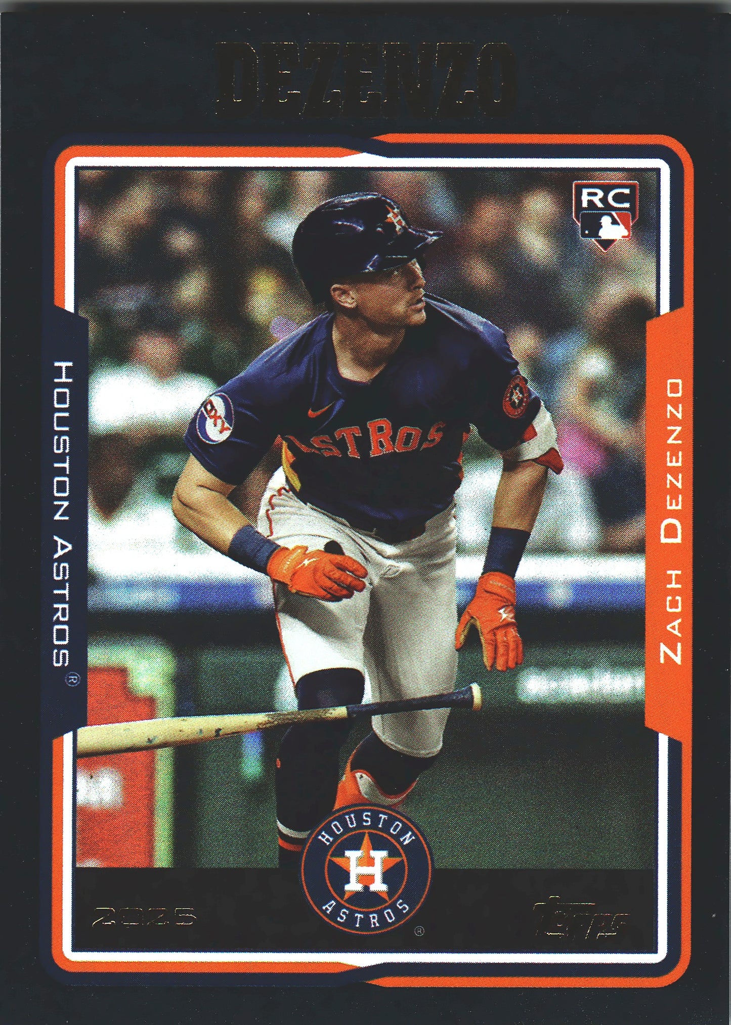2025 Topps Archives Black Foilboard RC Zach Dezenzo #233 Houston Astros