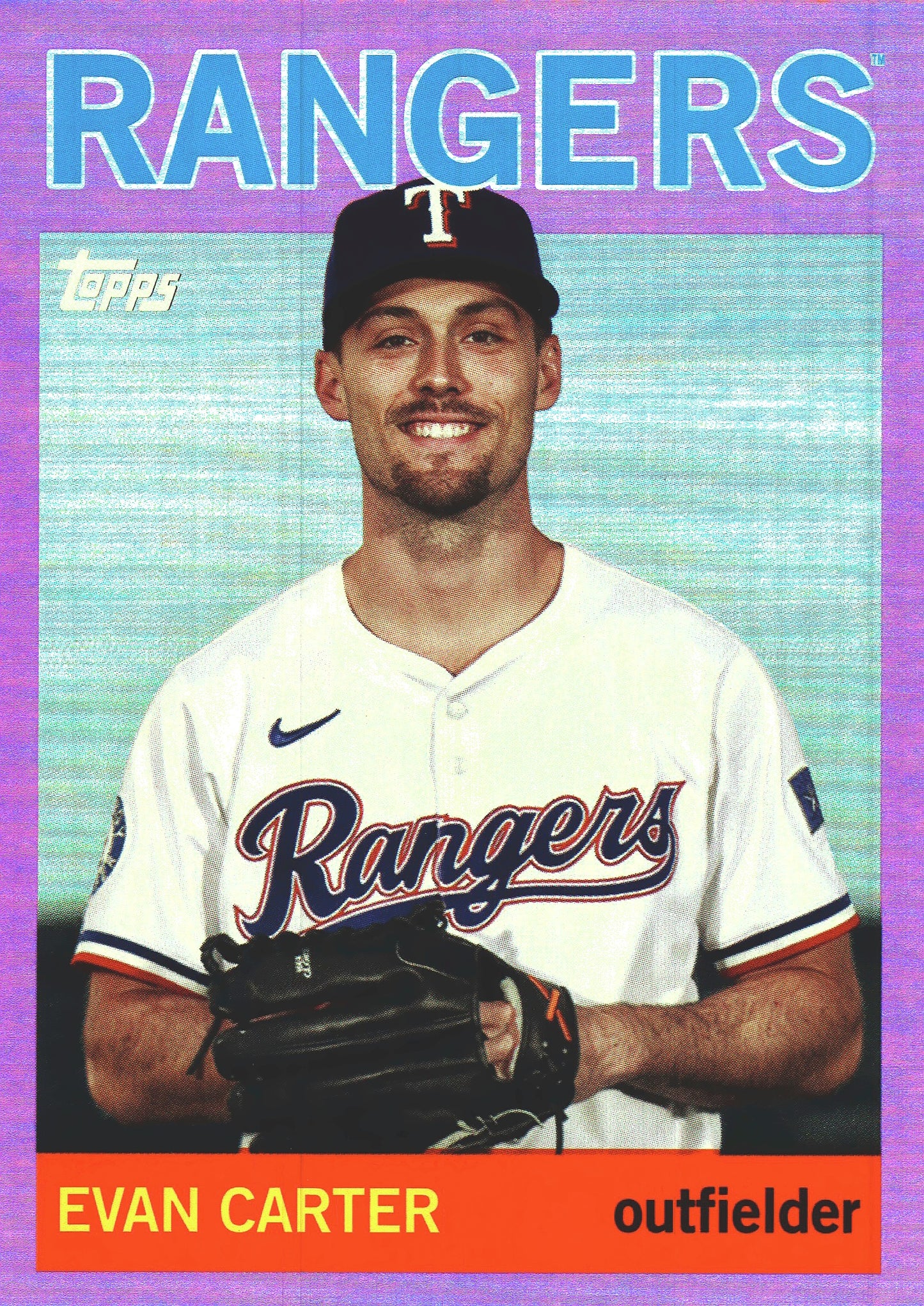 2025 Topps Archives Pink Evan Carter #24 Texas Rangers