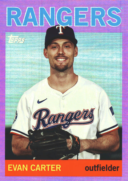2025 Topps Archives Pink Evan Carter #24 Texas Rangers