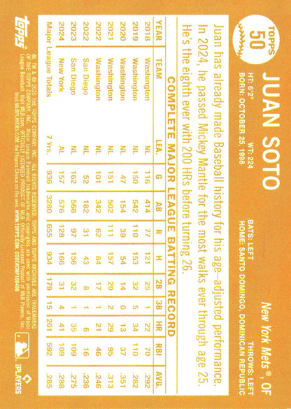 2025 Topps Archives Pink Juan Soto #50 New York Mets