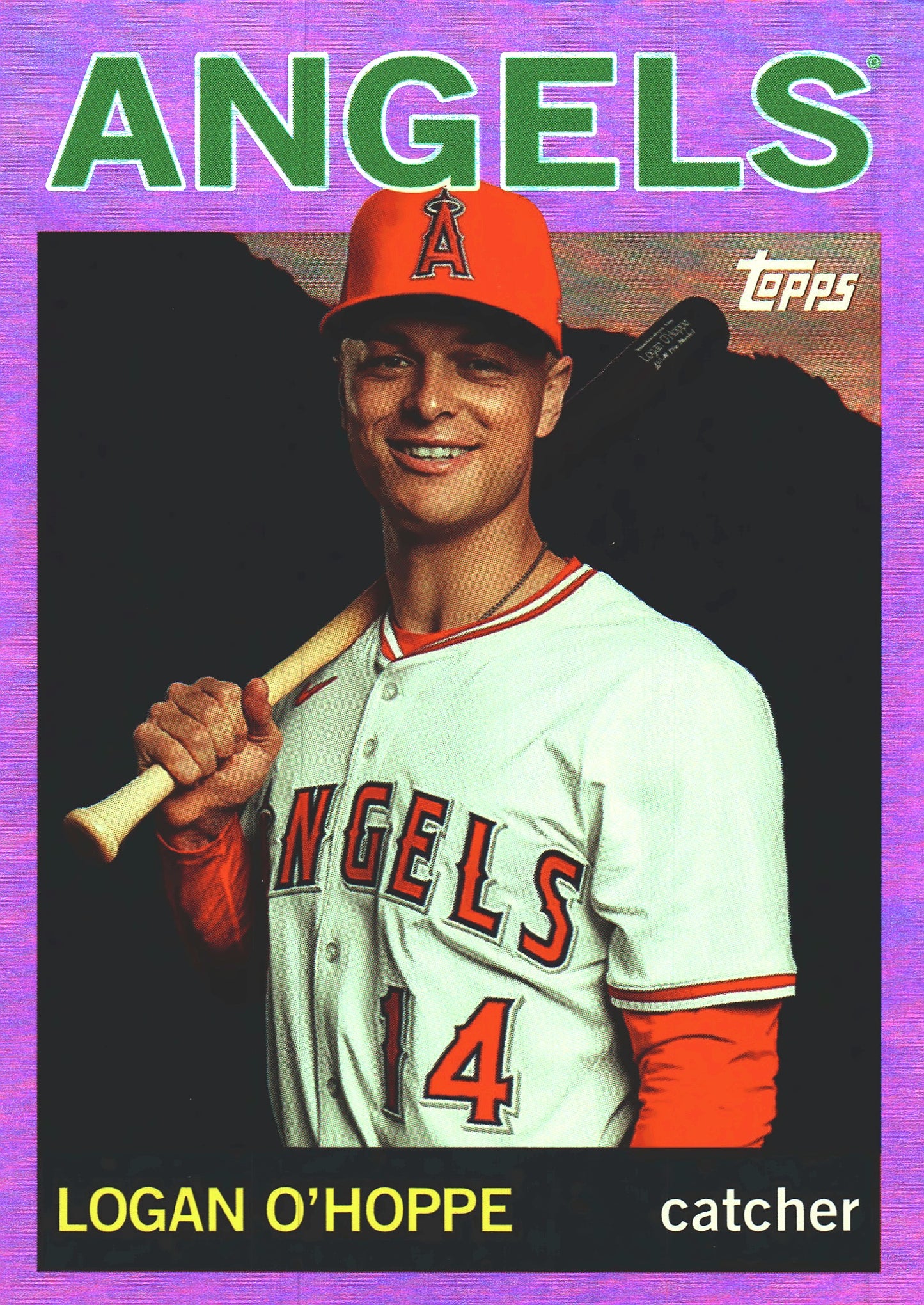 2025 Topps Archives Pink Logan O'Hoppe #60 Los Angeles Angels