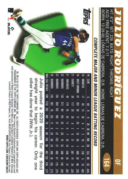 2025 Topps Archives Pink Julio Rodriguez #164 Seattle Mariners