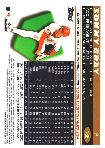 2025 Topps Archives Pink Sonny Gray #166 St. Louis Cardinals
