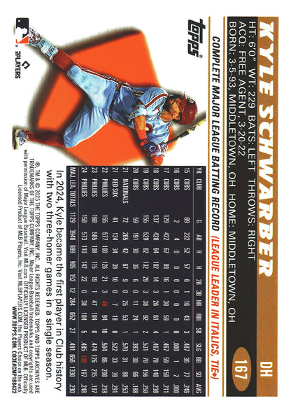 2025 Topps Archives Pink Kyle Schwarber #167 Philadelphia Phillies