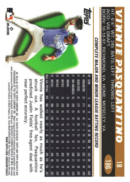 2025 Topps Archives Pink Vinnie Pasquantino #186 Kansas City Royals