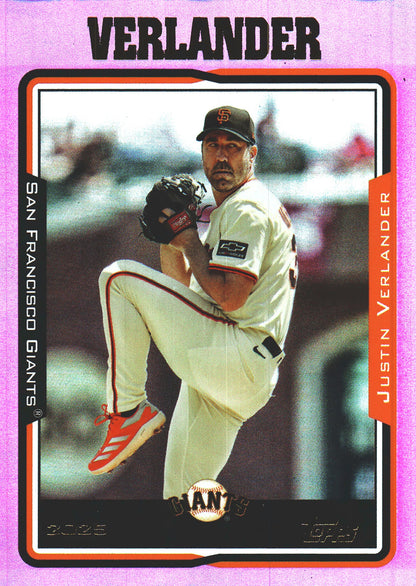 2025 Topps Archives Pink Justin Verlander #235 San Francisco Giants