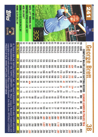 2025 Topps Archives Pink George Brett #241 Kansas City Royals