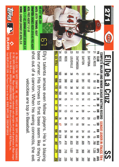 2025 Topps Archives Pink Elly De La Cruz #271 Cincinnati Reds
