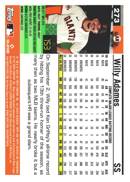 2025 Topps Archives Pink Willy Adames #273 San Francisco Giants