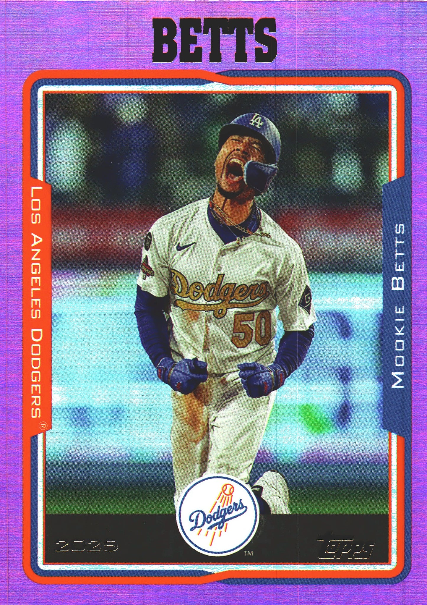 2025 Topps Archives Pink Mookie Betts #279 Los Angeles Dodgers