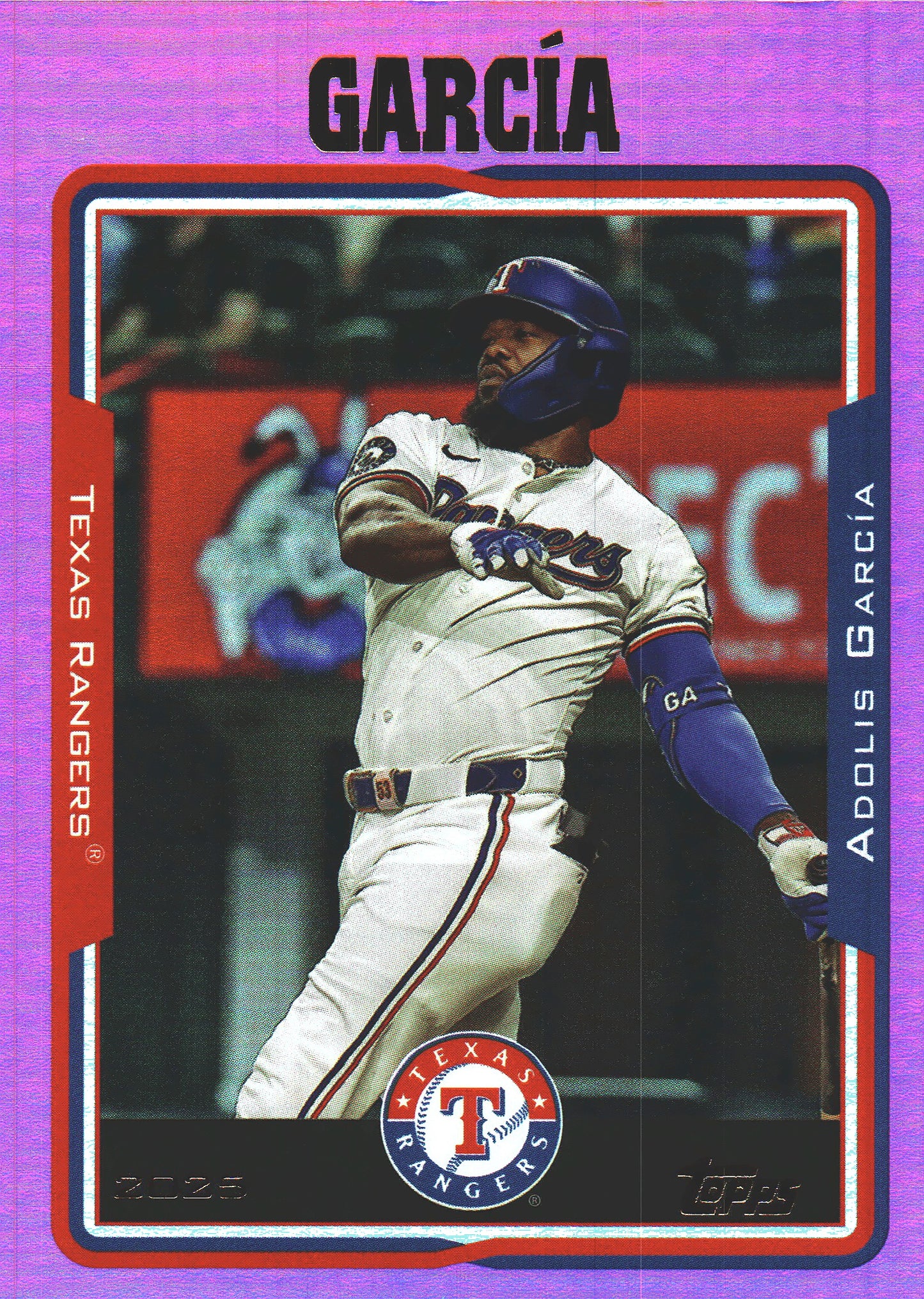 2025 Topps Archives Pink Adolis Garcia #281 Texas Rangers