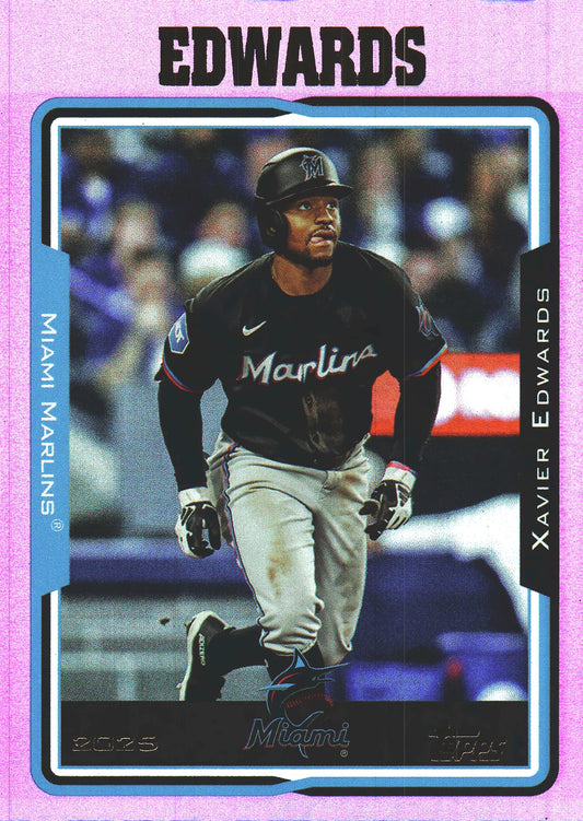 2025 Topps Archives Pink Xavier Edwards #289 Miami Marlins