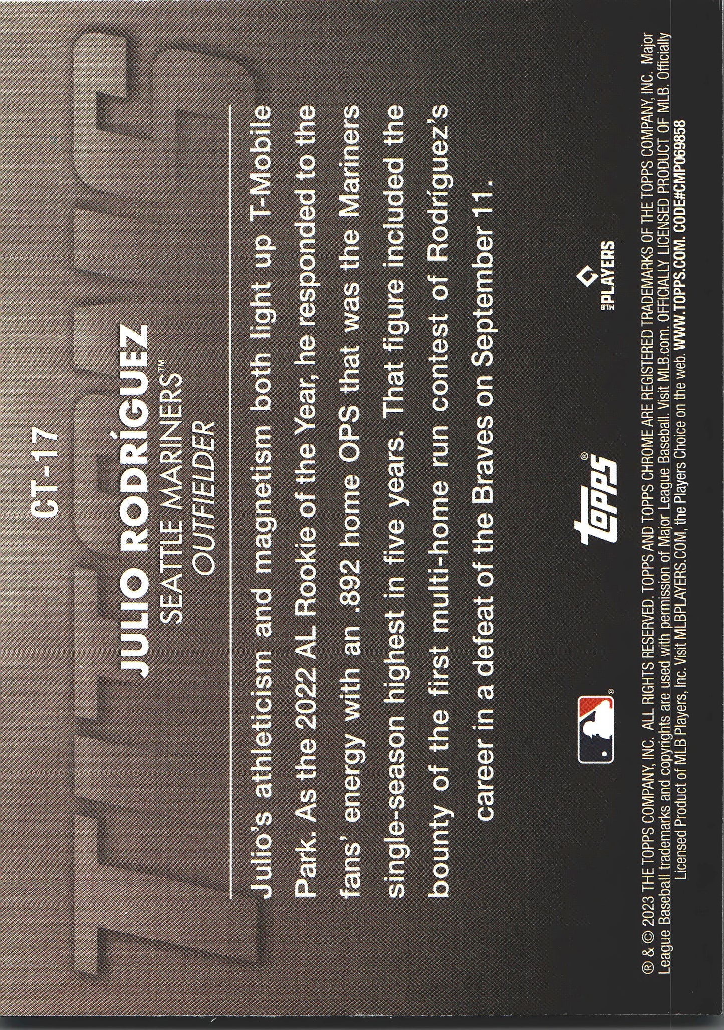 2023 Topps Chrome Update Titans Julio Rodriguez #CT-17 Seattle Mariners