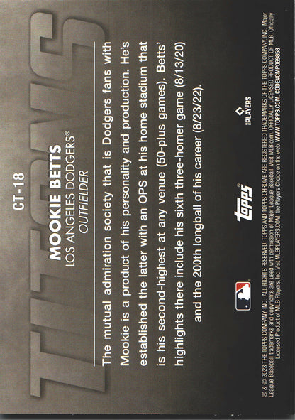 2023 Topps Chrome Update Titans Mookie Betts #CT-18 Los Angeles Dodgers