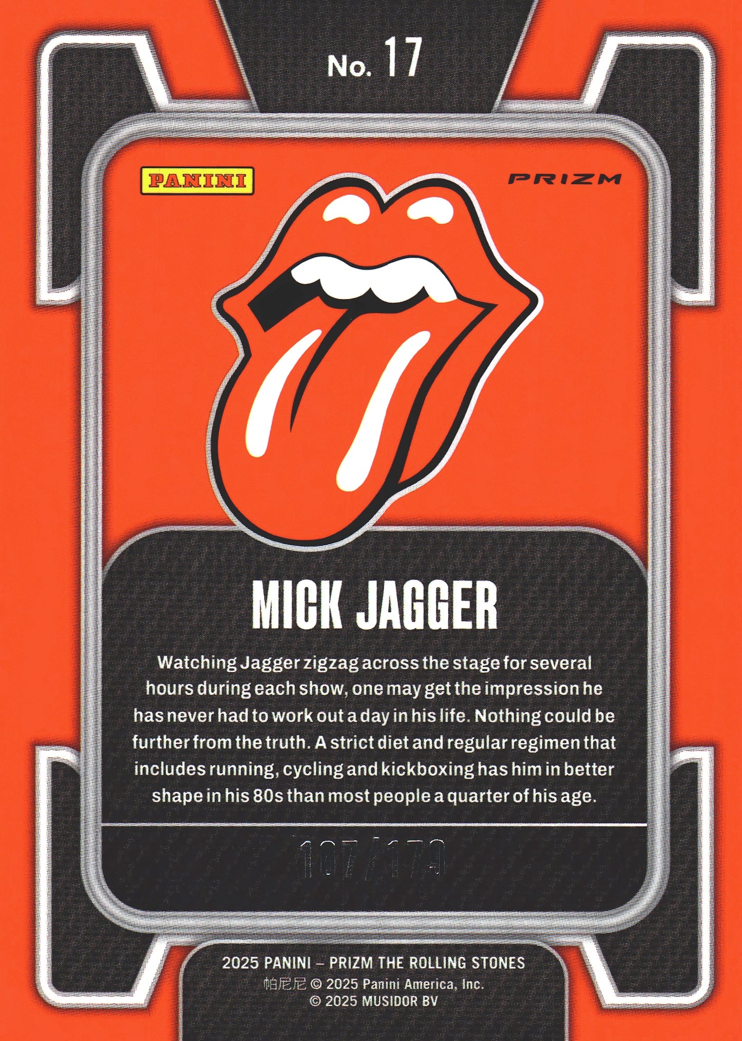 2025 Panini Prizm The Rolling Stones Red and black checker /179 Mick Jagger #17