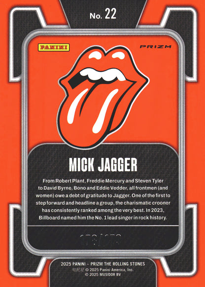 2025 Panini Prizm The Rolling Stones Red and black checker /179 Mick Jagger #22