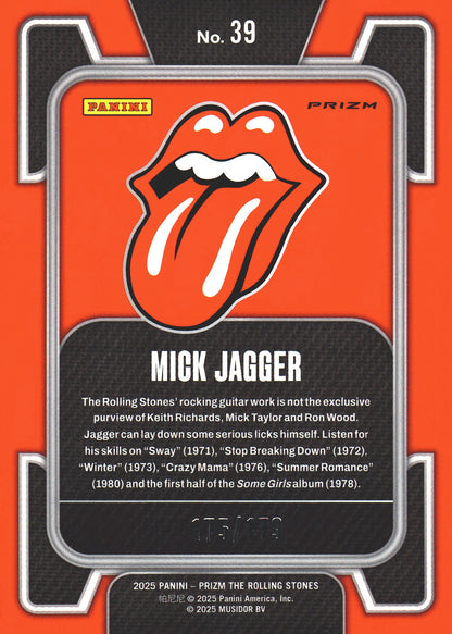 2025 Panini Prizm The Rolling Stones Red and black checker /179 Mick Jagger #39