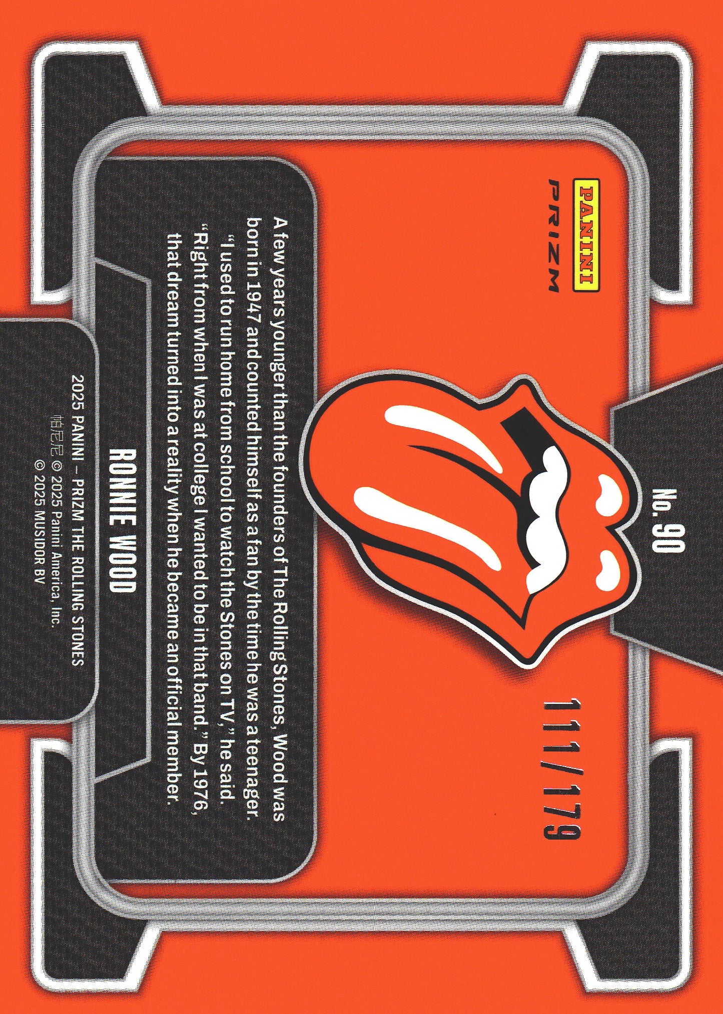 2025 Panini Prizm The Rolling Stones Red and black checker /179 Ronnie wood #90