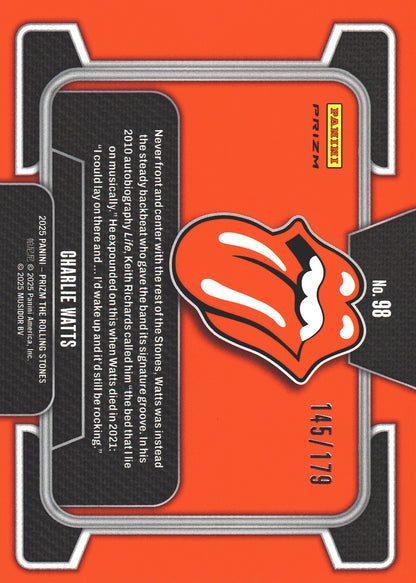 2025 Panini Prizm The Rolling Stones Red and black checker /179 Charlie Watts #98