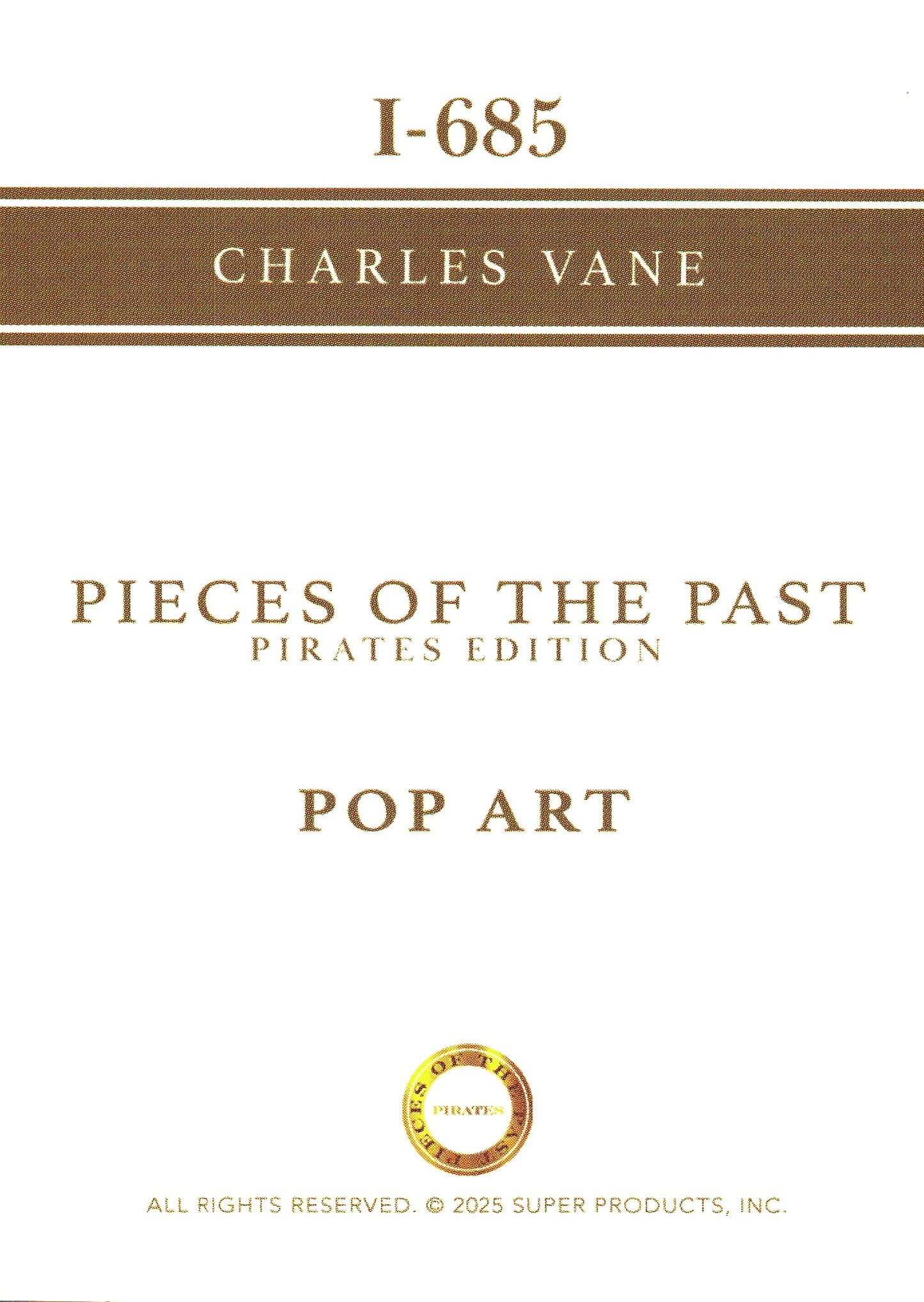 2025 Pieces of the Past Pirates Pop Art Charles Vane #I-685