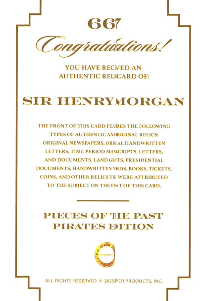 2025 Pieces of the Past Pirates Relic Sir Henry Morgan #667