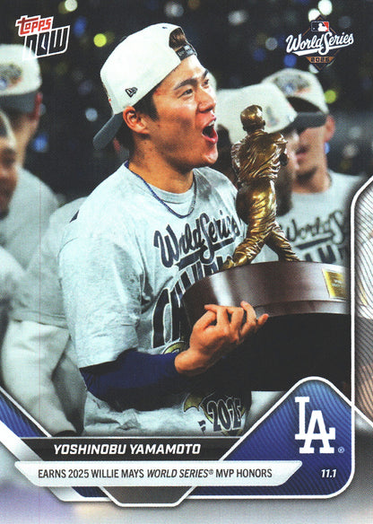 2025 Topps Now Yoshinobu Yamamoto #926 Los Angeles Dodgers