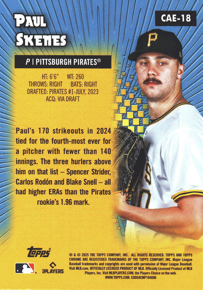 2025 Topps Chrome All-Etch Paul Skenes #CAE-18 Pittsburgh Pirates
