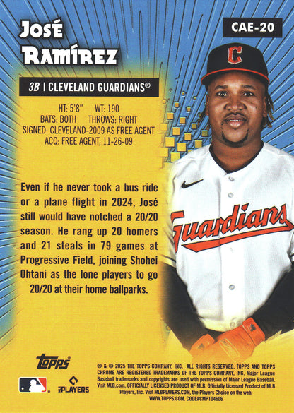 2025 Topps Chrome All-Etch Jose Ramirez #CAE-20 Cleveland Guardians