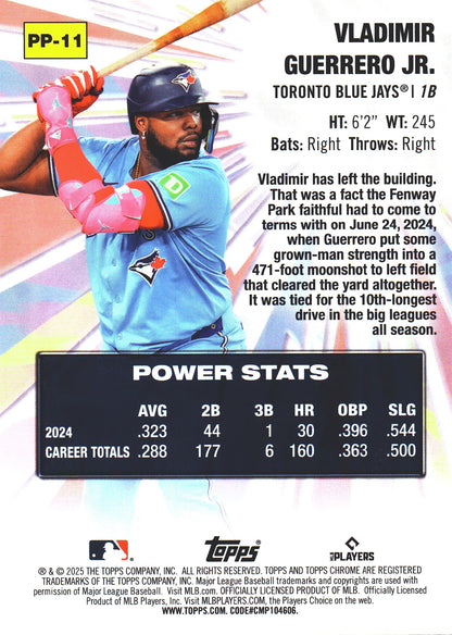 2025 Topps Chrome Power Players Vladimir Guerrero Jr. #PP-11 Toronto Blue Jays