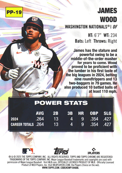 2025 Topps Chrome Power Players James Wood #PP-19 Washington Nationals