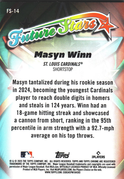 2025 Topps Chrome Future Stars Masyn Winn #FS-14 St. Louis Cardinals