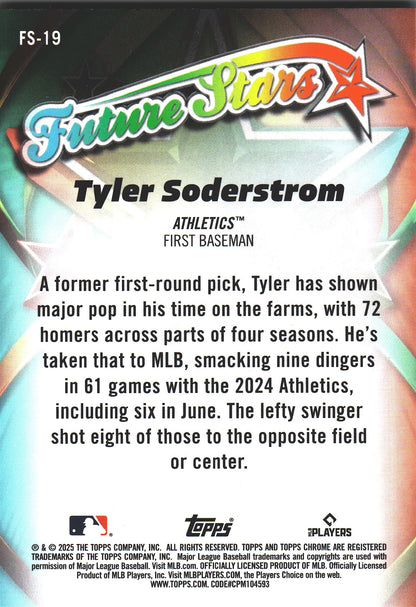 2025 Topps Chrome Future Stars Tyler Soderstrom #FS-19 Athletics