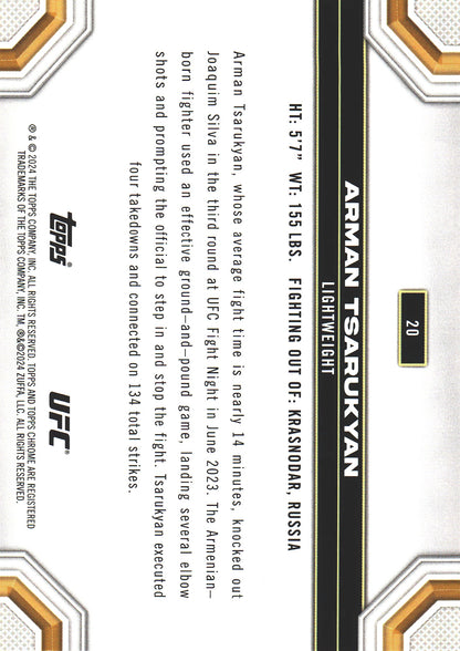 2024 Topps Chrome UFC X-Fractor Arman Tsarukyan #20