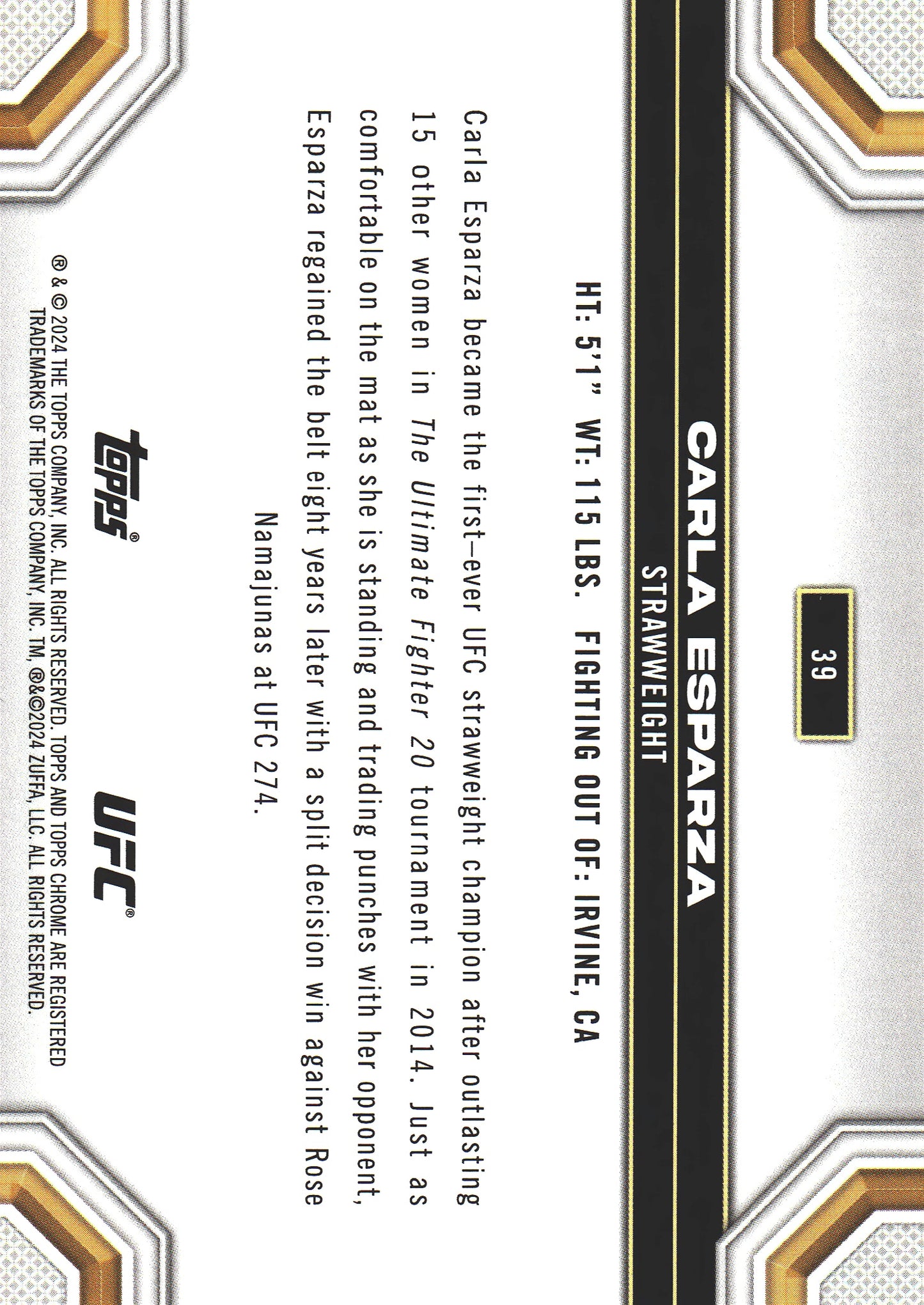 2024 Topps Chrome UFC X-Fractor Carla Esparza #39