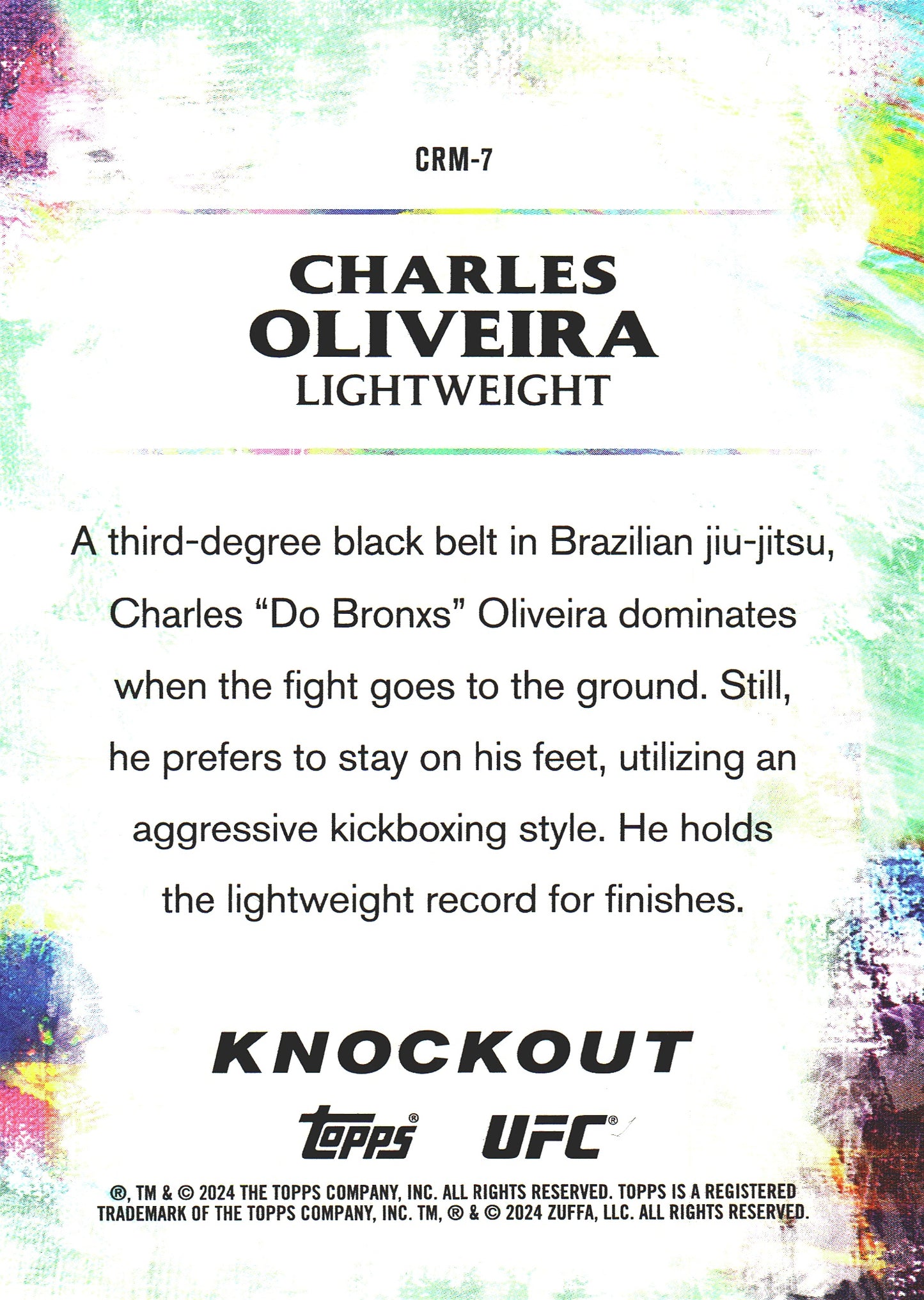2024 Topps Chrome UFC Craftmasters Blue 50 /50 Charles Oliveira #CRM-7