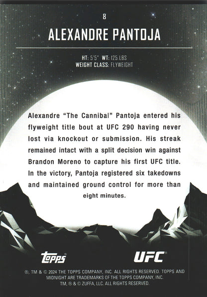 2024 Topps Midnight UFC Moonrise Alexandre Pantoja /25 #8