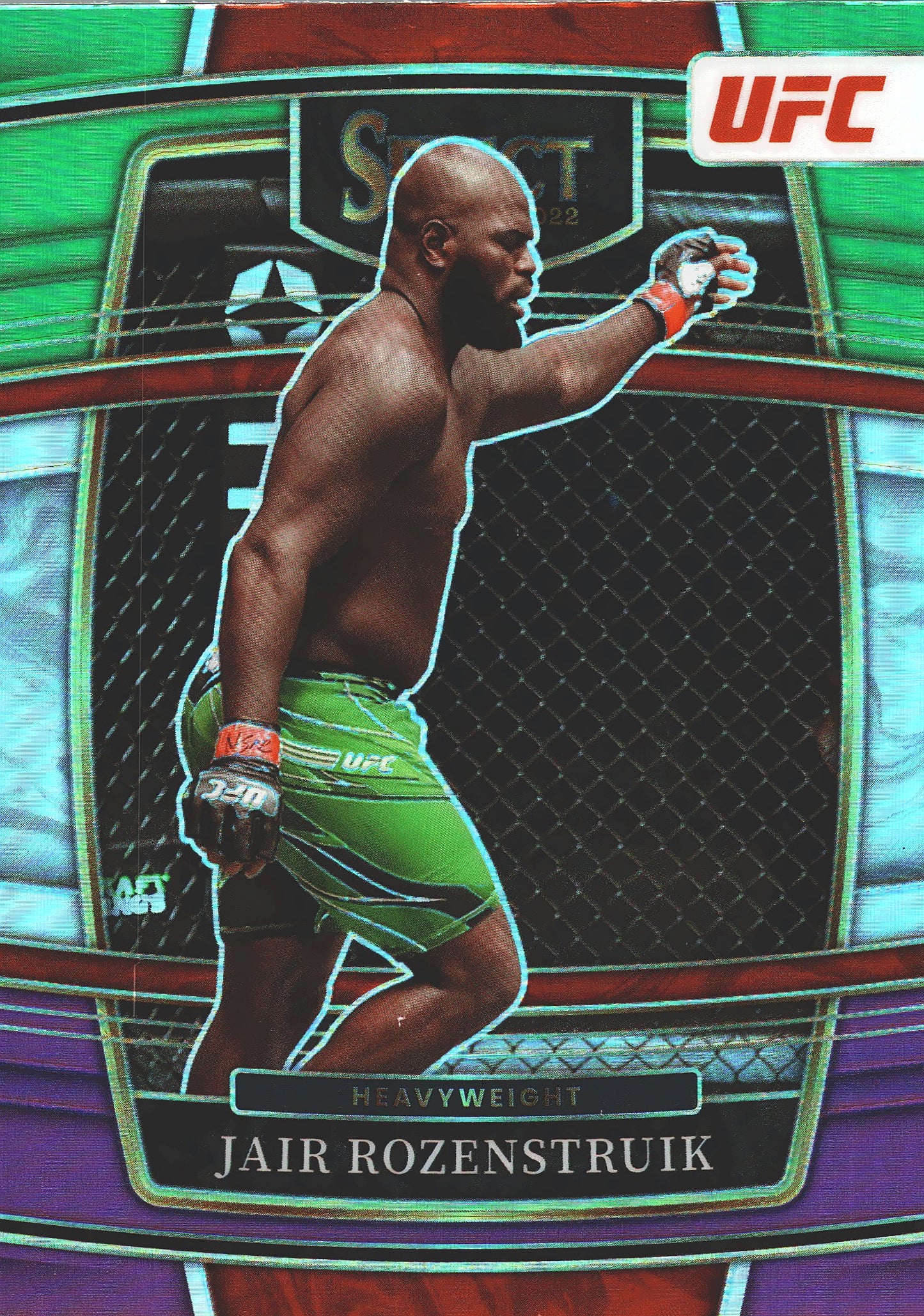 2022 Panini Select UFC Jair Rozenstruik Purple And Green #88