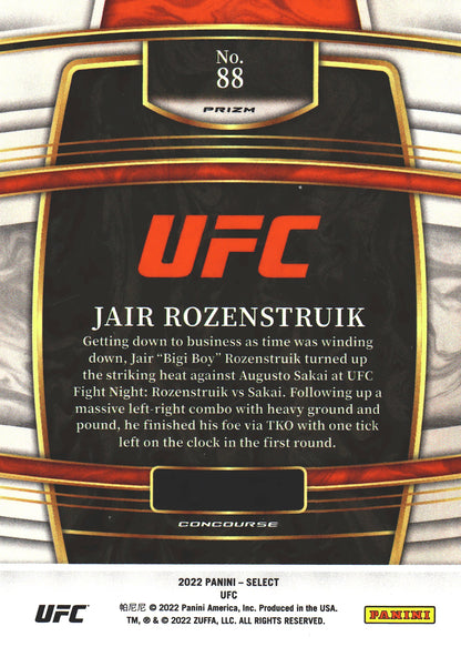 2022 Panini Select UFC Jair Rozenstruik Purple And Green #88