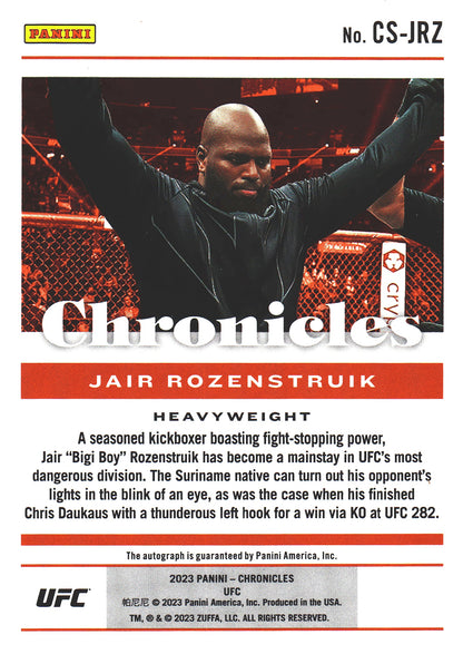 2022 Panini Chronicles UFC Jair Rozenstruik Autograph #CS-JRZ