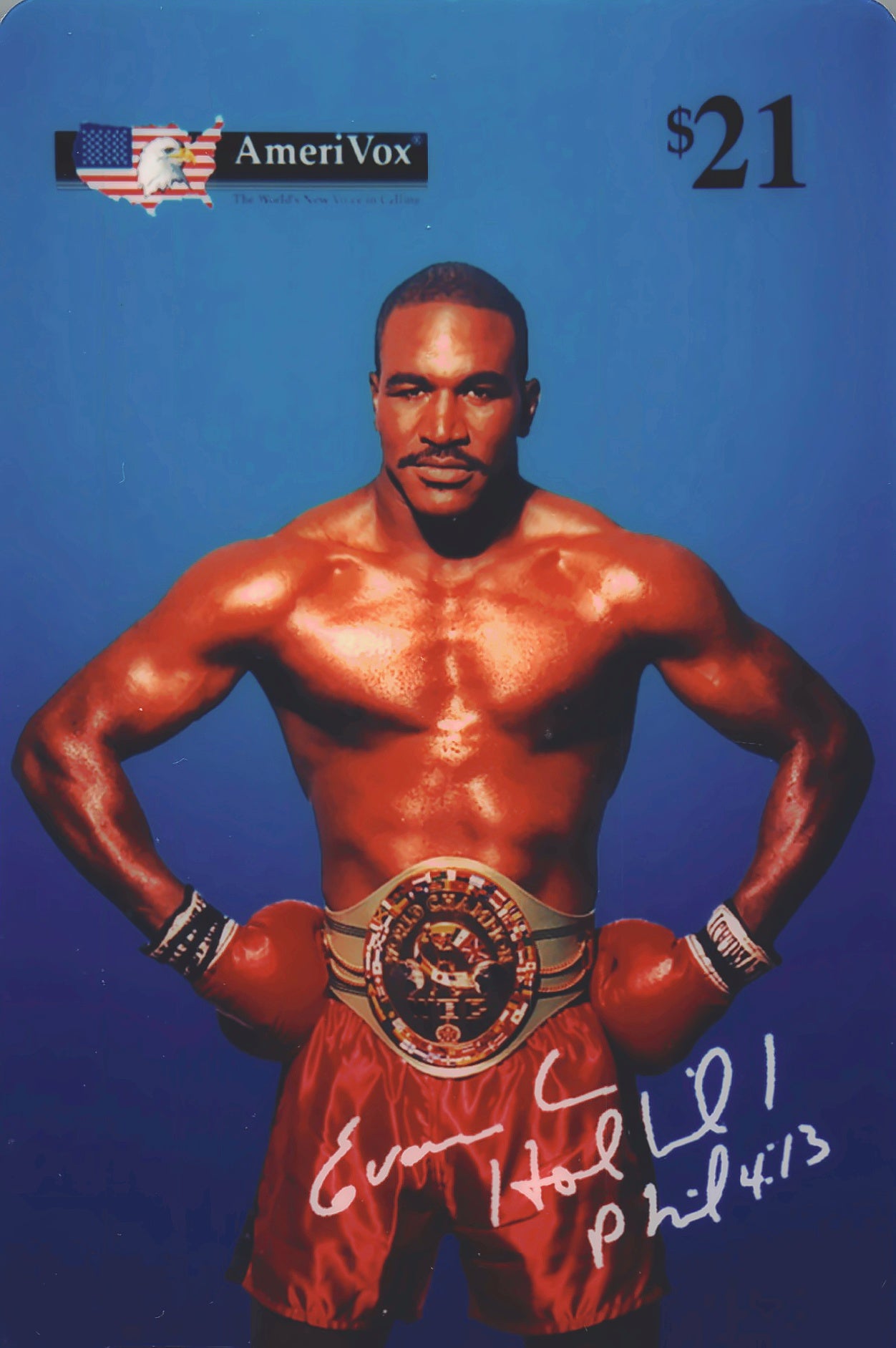 1995 Amerivox Phone Card Evander Holyfield /5000