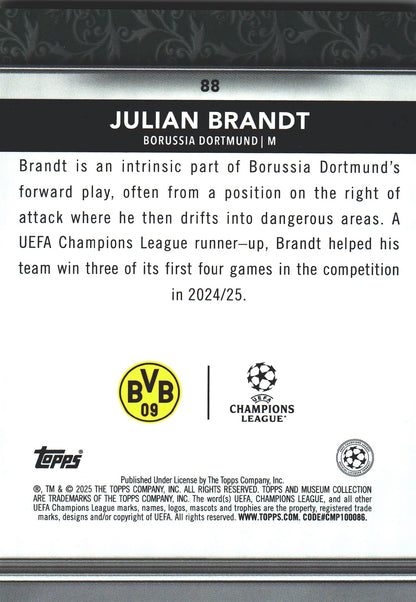 2024 Topps Museum UCC Julian Brandt #88 Borussia Dortmund