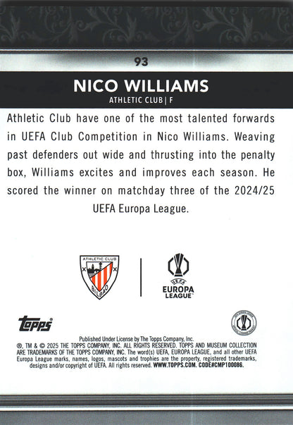 2024 Topps Museum UCC Nico Williams #93 Athletic Bilbao